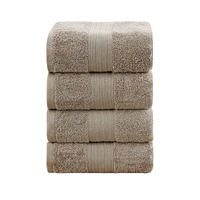 4 Piece Cotton Bath Towels Set - Sandstone