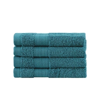 Bath Towel Set - 4 Piece Cotton Washcloths - Blue