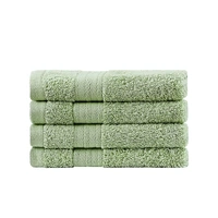 Bath Towel Set - 4 Piece Cotton Washcloths - Sage Green
