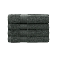 Bath Towel 4 Piece Cotton Hand Towels Set - Charcoal