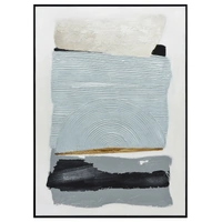 90X120cm Vibes of Vellichor Black Framed Hand Painted Canvas Wall Art