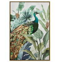 60X90cm Golden Plume Dark Wood Framed Canvas Wall Art