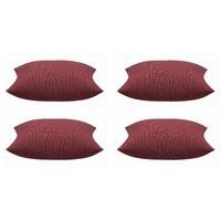 Pack of 4 Elements Deep Red Solid Base Colour Square Cushion Covers