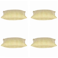 Pack of 4 Dandi Mustard Yellow & White Striped Square Cushion Covers 40x40cm