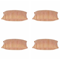 Pack of 4 Dandi Orange & White Striped Nautical Cushion Covers 40x40cm