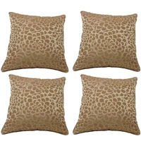 Pack of 4 Flower Beige Petal Design Square Cushion Covers