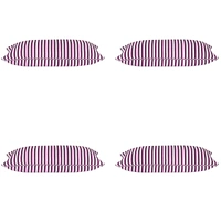 Pack of 4 Dandi Fuchsia Plum Purple & White Rectangle Cushion Covers