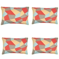 Pack of 4 Geo Beige Geometric Design 40x60cm Rectangle Cushion Covers