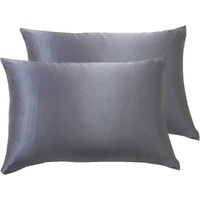 Gioia Casa Luxury Pillowcase 2 Pack - 100% Pure Mulberry Silk on Both Sides - Charcoal