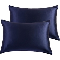 Gioia Casa Luxury Pillowcase 2 Pack - 100% Pure Mulberry Silk on Both Sides - Navy Blue