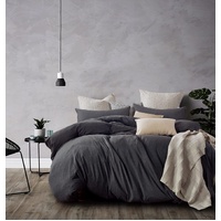 Gioia Casa 100% Jersey Cotton Quilt Cover Set - Black Marble - Single