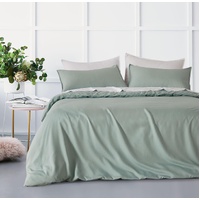 Bamboo Microfibre Quilt Cover Set - Sage Green - Double