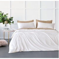 Bamboo Microfibre Quilt Cover Set - White - Double