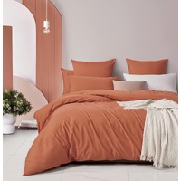 Gioia Casa 100% Cotton Vintage Washed Bed Quilt Cover Set (3Pcs) - Brick - Queen Size