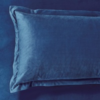 CleverPolly Set of 2 Super Soft Corduroy Velvet Standard Pillowcase - Navy Blue