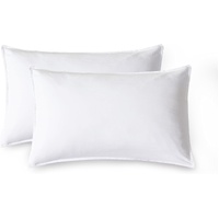 CleverPolly Vintage Washed Microfibre Standard Pillowcases - Set of 2 Luxurious Standard Pillow Covers - White