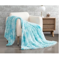 Gioia Casa Double Sided Faux Fur Shaggy Throw Blanket - Blue