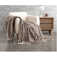 Gioia Casa Double Sided Faux Fur Shaggy Throw Blanket - Chestnut