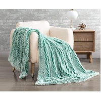 Gioia Casa Double Sided Faux Fur Shaggy Throw Blanket - Emerald