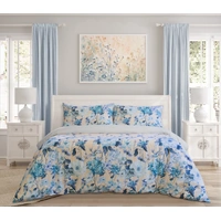 Peach Blossom PRINTED MICROFIBRE QUILT COVER SET - QUEEN