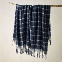 Maldon Faux Mohair Large Throw Rug 150 x 220 cm Indigo