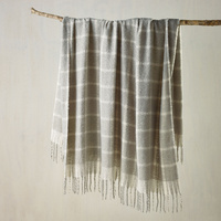 Maldon Faux Mohair Large Throw Rug 150 x 220 cm Silver