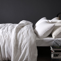 Vintage Design Homewares 100% Linen White Quilt Cover Set SUPER KING