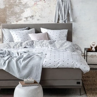 VTWonen Striped Hearts Yellow Cotton Quilt Cover Set King