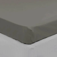 300TC Cotton Fitted Sheet Long Single Size Charcoal