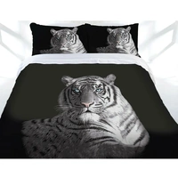 Just Home Blue Eyes Stripes Tiger Quilt Cover Set Single