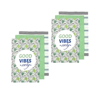 Ladelle Set of 6 Arise Good Vibes Tea Towels Pink