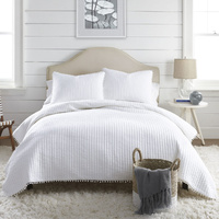 Jenny Mclean Clavo Pompom Blue 3 Piece 100% Cotton Coverlet Set King