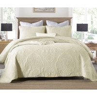 Cotton Rich Lightly Quilted Coverlet Set Royale White King