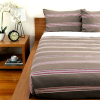 Jason Hudson Easycare Polyester Cotton Stripe Latte Comforter King