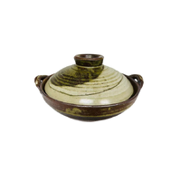 Donabe Japanese Kyoan 24.5cm Clay Pot Ceramic Hot Pot Casserole #8 2-3people 1.5L