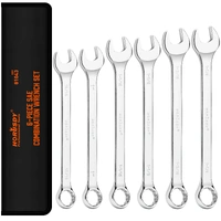 6Pc Extra Big Imperial Combination Spanner Ring Open Ended Combo Wrench Work