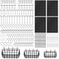 127Pc Pegboard Hooks Set Storage Baskets Organizer Hanger Inc. 4 Small Peg Board