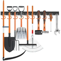 64" Wall Mount Tool Hanger Garden Storage Organizer Mop Broom Holder Hook Pegs