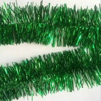 5x 2.5m Christmas Tinsel Xmas Garland Sparkly Snowflake Party Natural Home Décor, Traditional Green