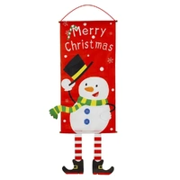 Christmas Hanging Banner Flag Door Window Décor Santa Reindeer Snowman Ornaments, Snowman