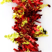 5x 2.5m Christmas Tinsel Xmas Garland Sparkly Snowflake Party Natural Home Décor, Trees (Gold Red)