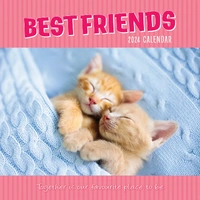 Best Friends - 2024 Square Wall Calendar Pets Animals 16 Months Premium Planner