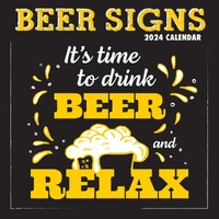 Beer Signs - 2024 Square Wall Calendar 16 Months Planner Christmas New Year Gift
