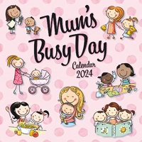 Mum's Busy Day 2024 Square Wall Calendar 16 Months School Planner New Year Gift