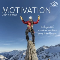 Motivation - 2024 Square Wall Calendar 16 Months Planner Christmas New Year Gift