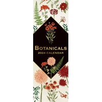 Botanicals - 2024 Slimline Slim Wall Calendar Hanging Planner New Year Gift