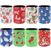 8x Christmas Stubby Stubbie Holders Beer Bottle Drink Can Cooler Santa Reindeer, G