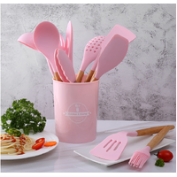 12pcs Silicone Utensils Set Pink