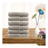 6 piece ultra light cotton face washers in beige