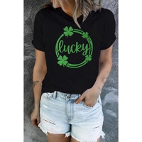 Azura Exchange Sequin Lucky Clover Print T-shirt - 2XL
